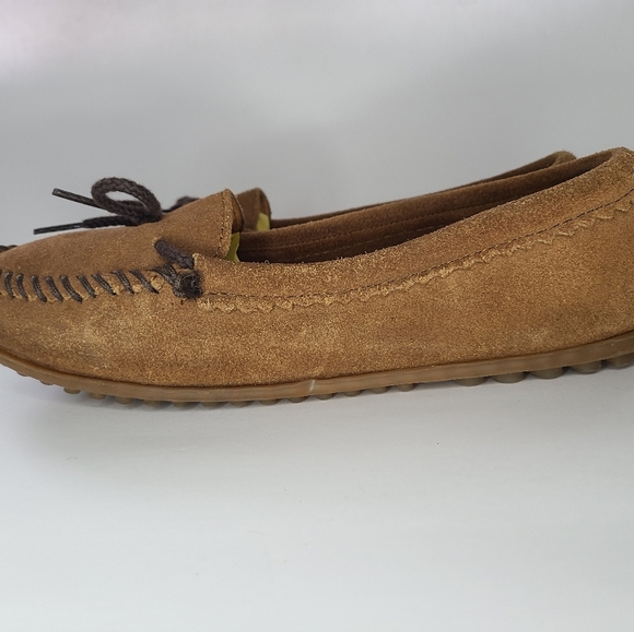 Minnetonka top tied suede moccasins - Picture 4 of 7